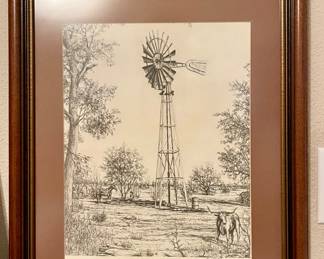 FRAMED WINDMILL SKETCH