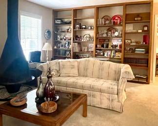 MCM COFFEE TABLE, VINTAGE COUCH, STOVE NOT FOR SALE
