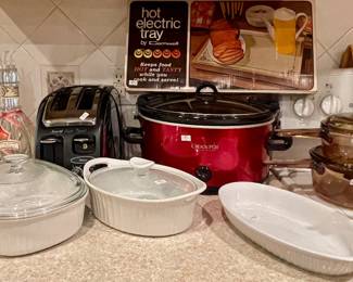CORNING WARE, CROCK POT, TOASTER
