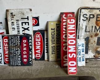 VINTAGE SPEED LIMIT SIGN, PORCELAIN SIGNS