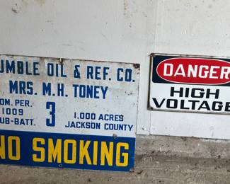 VINTAGE PORCELAIN HUMBLE OIL LEASE SIGN