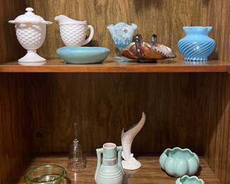 VINTAGE GLASSWARE-FENTON, CARNIVAL GLASS, POTTERY
