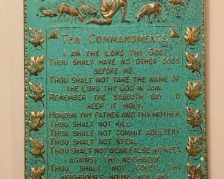 METAL TEN COMMANDMENTS WALL HANGING