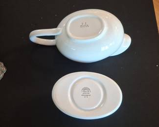 Pillivuyt France Porcelain Gravy Boat with Warming Base