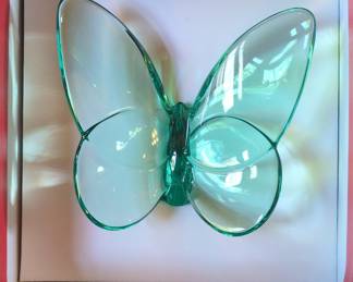 Baccarat Papillon Lucky Butterfly Figurine - Green