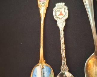 Collection of Sterling Silver and Silver-Plated Souvenir Spoons