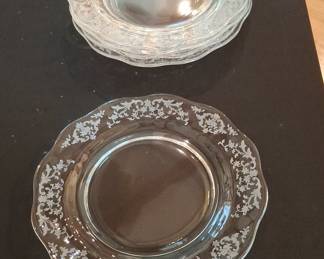 Vintage Fostoria Navarre Etched Crystal Salad Plates