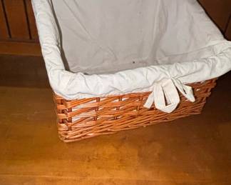 Woven Wicker Storage Basket with Fabric Liner
