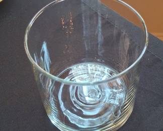 Clear Glass Tumbler with Horizontal Rings