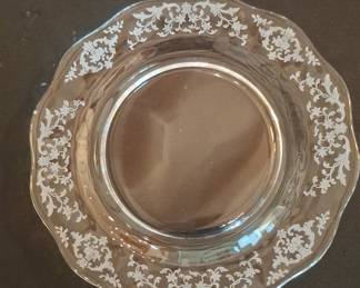 Vintage Fostoria Navarre Etched Crystal Salad Plates