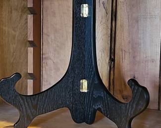 Black Wood Hinged Plate Display Easel