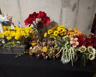 Assorted Artificial Floral Arrangements