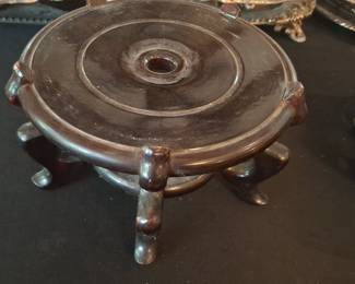 Vintage Chinese Carved Rosewood Display Stand