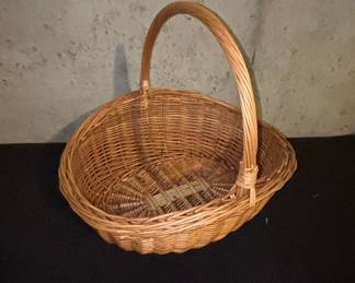 Vintage Woven Willow Gathering Basket