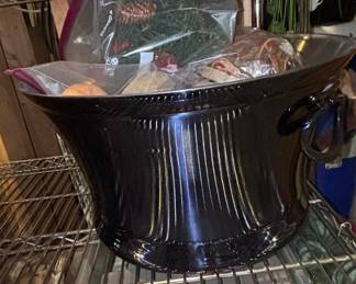Vintage Black Metal Champagne Ice Bucket