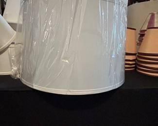 White Linen Hardback Drum Lamp Shade