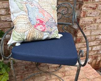 Vintage Wrought Iron Scrollwork Garden Chair