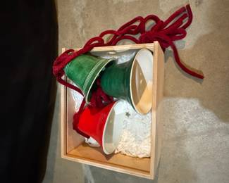 Vintage Ceramic Christmas Bell Ornaments Set (Set of 3)