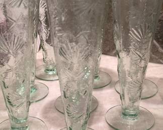 Vintage Coastal Seashell Pattern Pilsner Glasses