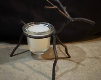 Rustic Metal Reindeer Tea Light Candle Holder