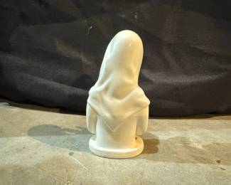 Vintage White Glazed Ceramic Madonna Planter Bust
