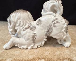 Vintage Porcelain Spaniel Figurine - Staffordshire Style
