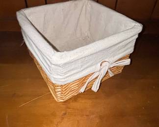 Square Wicker Storage Basket with Fabric Liner