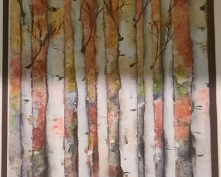 Original Watercolor Painting of Birch Trees by Patty Harms