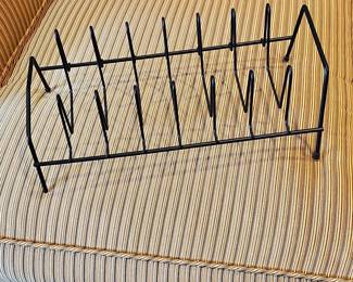 Vintage Black Wire Magazine Rack / Record Holder