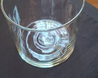 Clear Glass Tumbler with Horizontal Rings