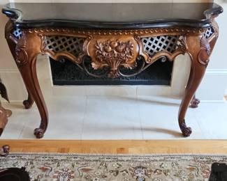 Maitland Smith Carved Oak Console Table