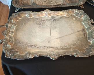 Silver Plated Decorative Serving Tray