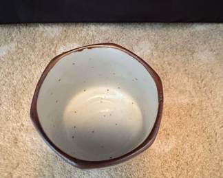 Toscany Collection Japanese Ceramic Hexagonal Bowl with Floral and Bird Motifs