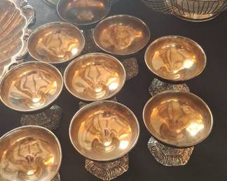 Vintage Silver-Plated Pedestal Dessert Coupes