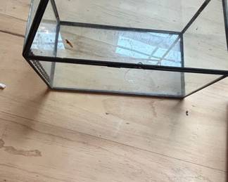 Black Metal and Glass Geometric Terrarium Box