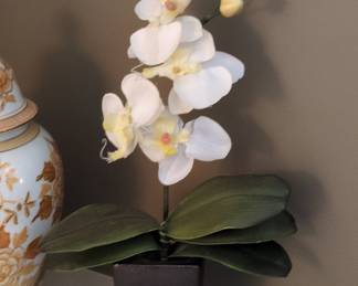 Artificial Phalaenopsis Orchid Arrangement in Square Pot