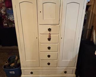 Vintage French Provincial Style Painted Armoire