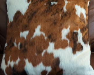 Genuine Tricolor Cowhide Pillow Cover