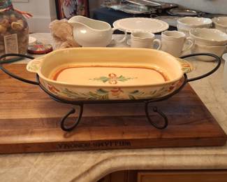 Gail Pittman Siena Rectangular Baker with Metal Stand