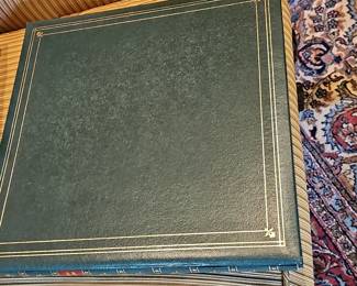 Vintage Green Embossed Leather-Style Photo Album with Gold Trim