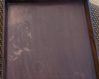 Square Wooden Serving Tray with Cutout Handles