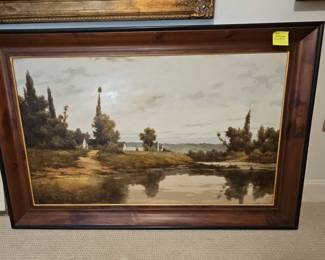 Large Decorative Landscape Oil-Style Painting