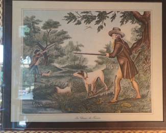 La Chasse du Faisan (Pheasant Hunting) Stipple Engraving by Antonio Suntach after Julius Caesar Ibbetson