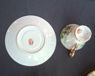 Ucagco Lily of the Valley Lusterware Teacup and Saucer