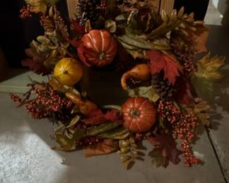 Artificial Pumpkin and Berry Wreath