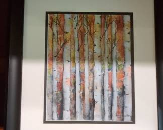Original Watercolor Painting of Birch Trees by Patty Harms