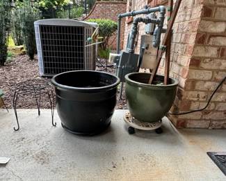 Pair of Glazed Ceramic Garden Planters