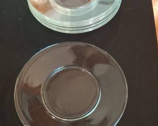 Vintage Arcoroc France Clear Glass Saucers