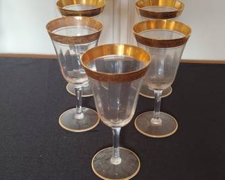 Tiffin-Franciscan Rambler Rose Gold Encrusted Wine Glasses