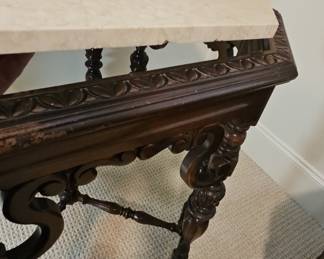 Victorian Revival Octagonal Marble-Top Side Table